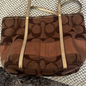 Brown coach bag used